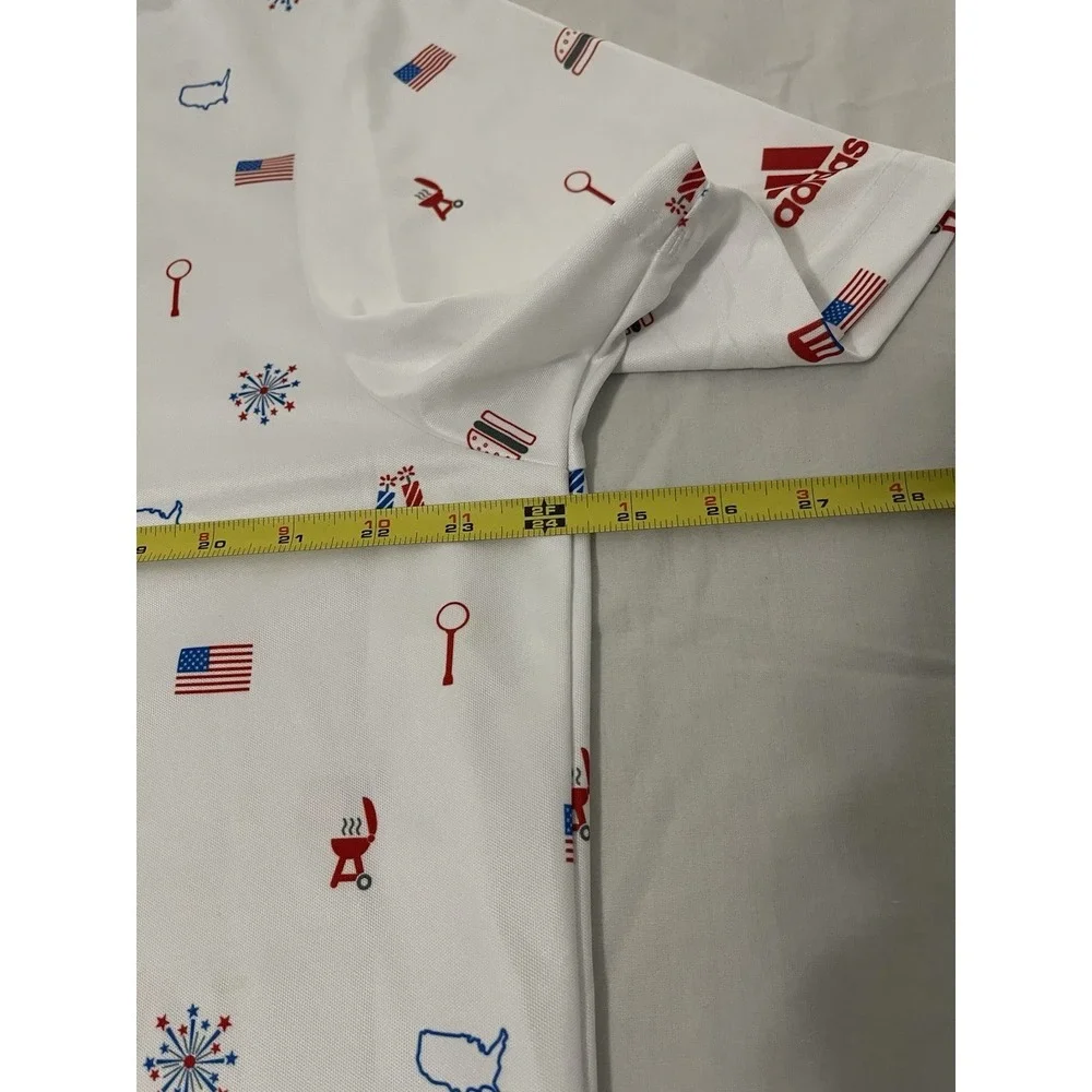 Adidas Prime Green Golf Polo Shirt Size XL White 4th Of July Custom $110 - Picture 7 of 8